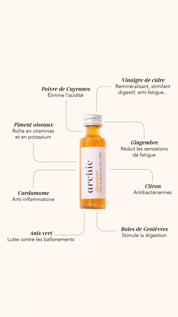 Archie detox blend - x7 flesjes ciderazijn x kruiden