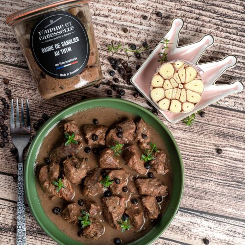 Wild boar stew with thyme