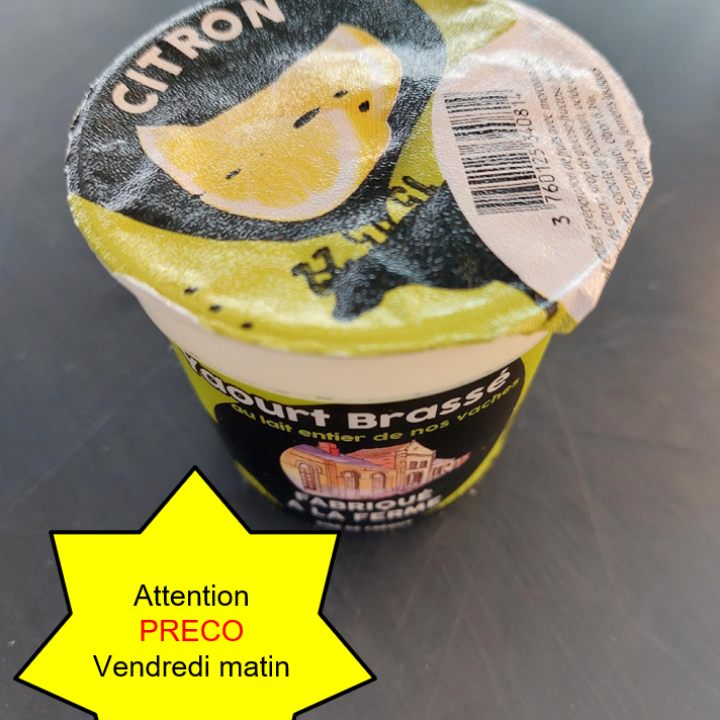Yaourt brassé Citron Ferme de Crequy