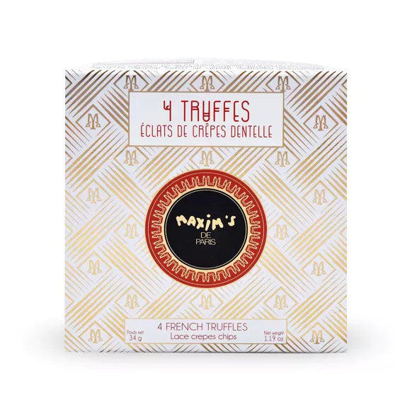 Ballotin 4 truffes aux éclats de crêpes dentelle