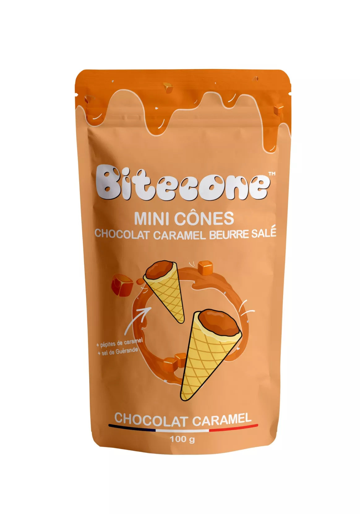 Zoute karamel chocolade bitecone