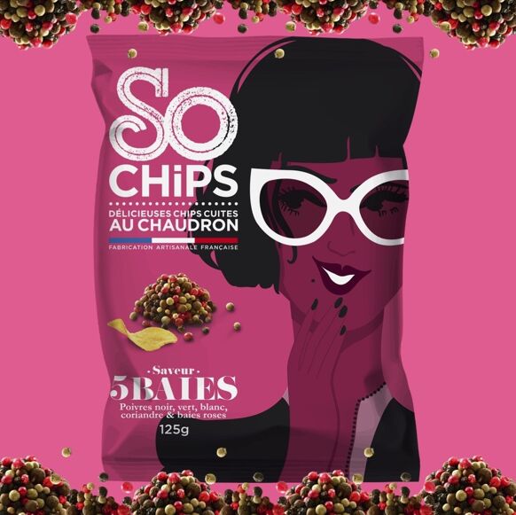 Ambachtelijke Chips met 3 paprika's en bessen - 125 g