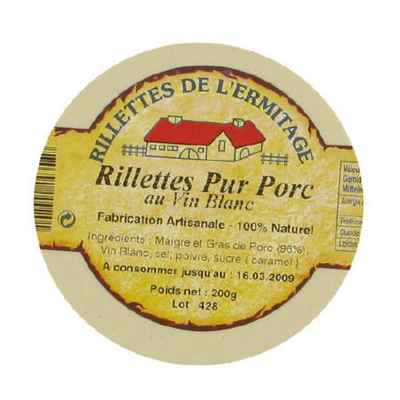 Rillettes De L'Ermitage Terrine de rillette pur porc 200 g
