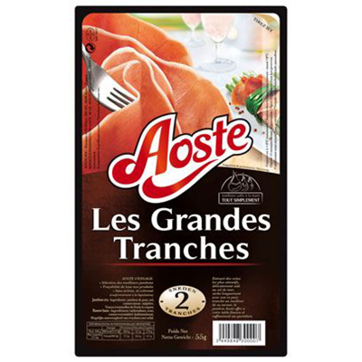 Aoste Jambon sec 2 grandes tranches 55 g