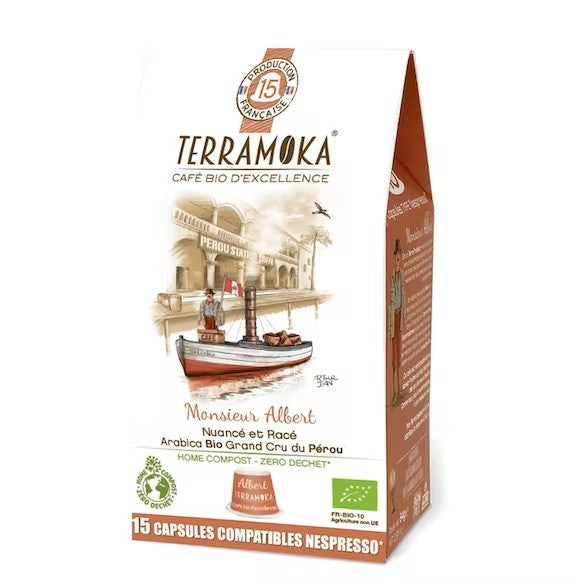 Biologische koffie 15 Nespresso compatible zero waste capsules - Albert