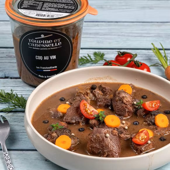 Coq au Vin naar traditioneel recept - van Toupine et Cabesselle - te koop bij Les Belles Saveurs