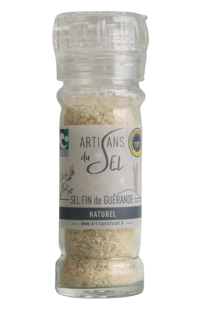 NATURAL GUÉRANDE FINE SALT MILL by ARTISANS DU SEL available at Les Belles Saveurs.