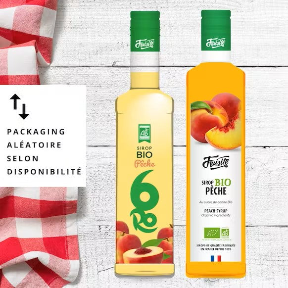 Fruity organic peach syrup
