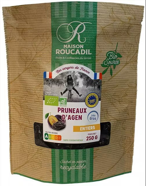 Biologische hele Agen-pruimen - kaliber 44/55 - zak van 250 g