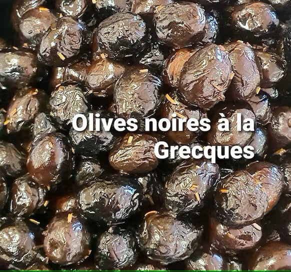 Natuurlijke zwarte Griekse olijven 90gr glazen pot