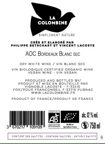 La Colombine, Sinaasappels zijn niet het enige fruit, biologische / biologische sinaasappelwijn