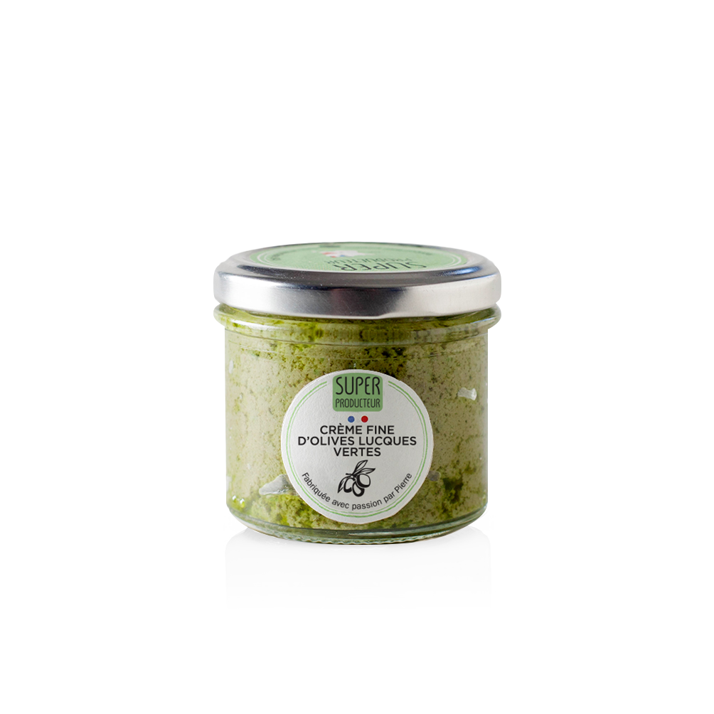 Fijne creme van groene Lucques olijven