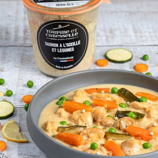 Zalm met zuring en groenten