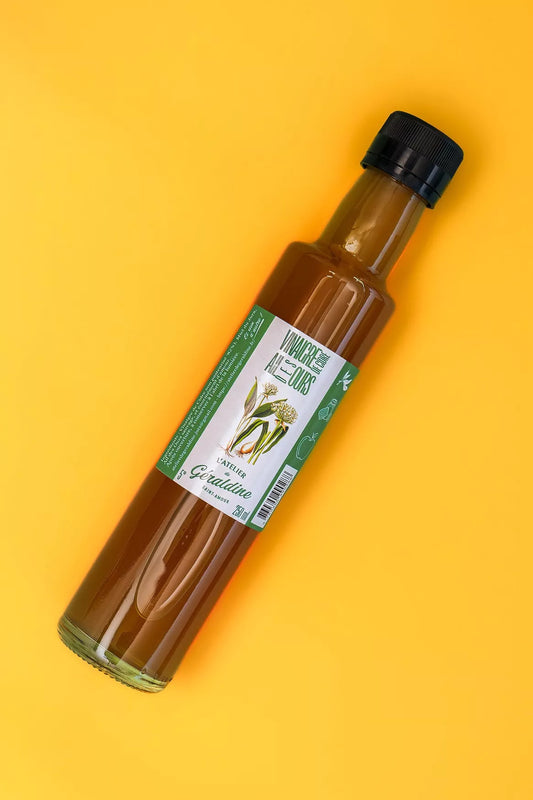 Appelciderazijn met daslook en Jura-honing