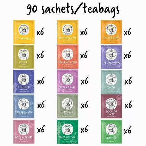 Burrow Harvest Gift Set - 90 zakjes - Assortiment van 15 infusies en theeën