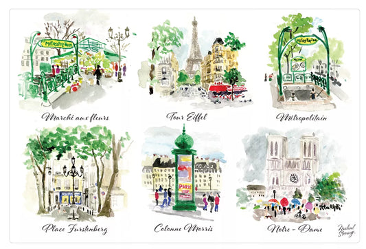 Parijse scènes Diverse placemats 30 x 45