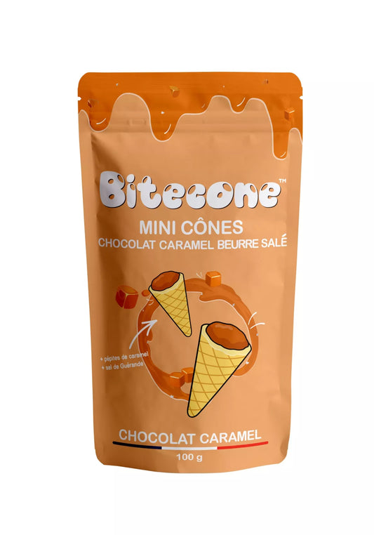 Zoute karamel chocolade bitecone