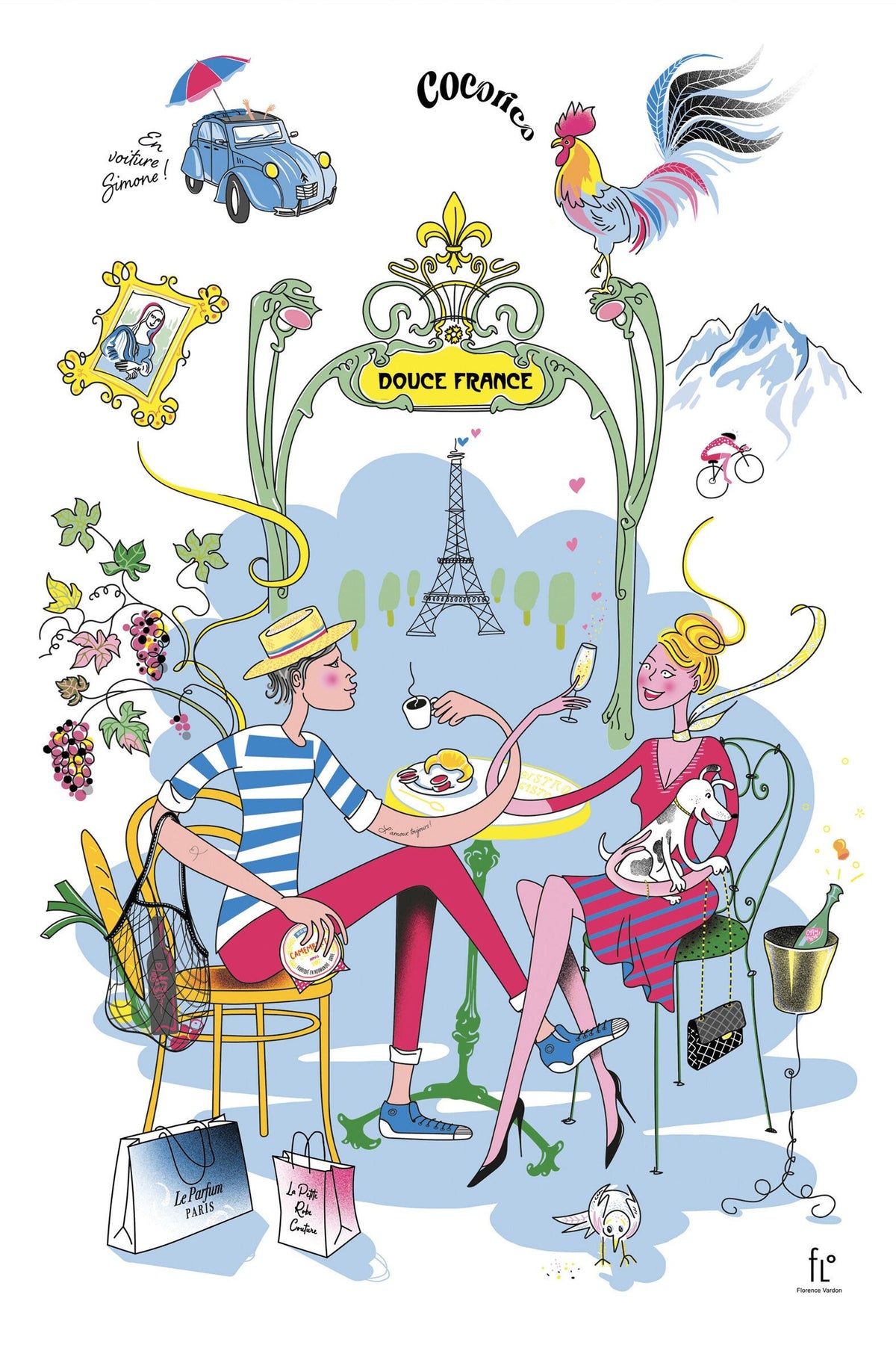 Douce France Theedoek wit 48 x 72