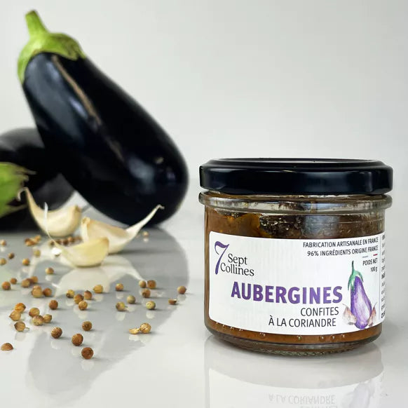 Gekonfijte aubergine met koriander - 100g - Smeerbaar voor bij het aperitief