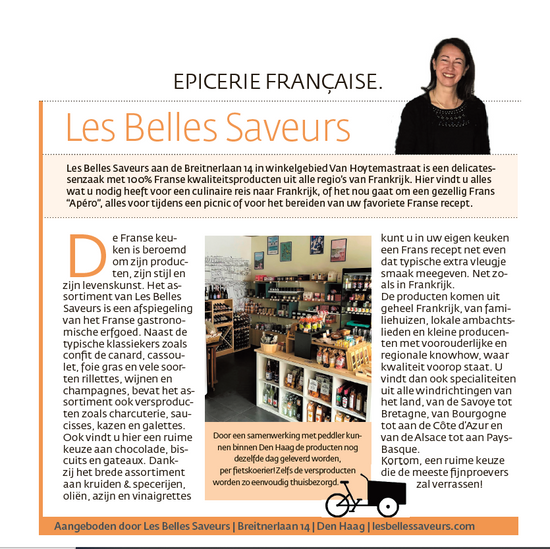 Artikel over Les Belles Saveurs in Den Haag Centraal - februari 2023