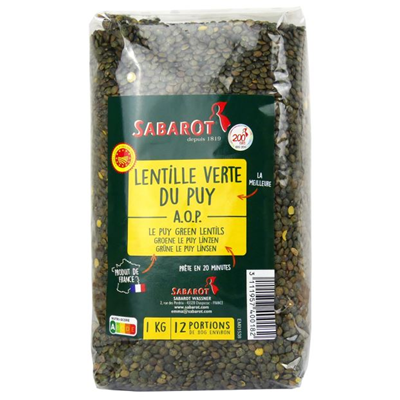 Sabarot Lentilles vertes du Puy 1 kg