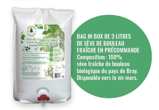 Sève de Bouleau Fraîche - 3 L - Bag in Box