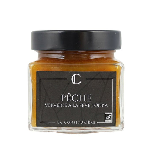 PEACH VERBENA WITH TONKA BEAN (200G) by La Confiturière available at Les Belles Saveurs.