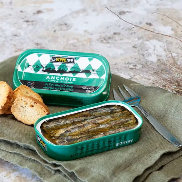 Ansjovis in biologische olijfolie – Les Belles Saveurs