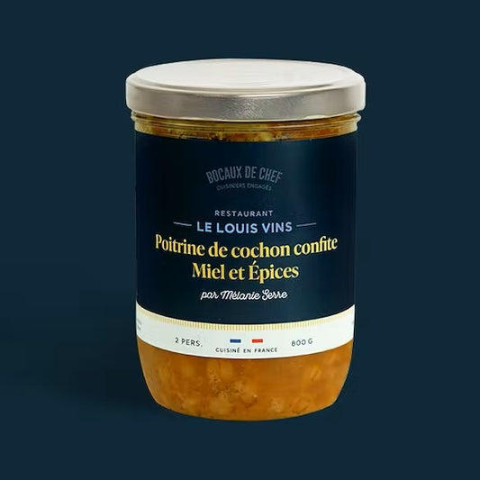 Geconfijte varkensborst met honing en kruiden van Bocaux de Chef - te koop bij Les Belles Saveurs