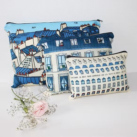 Lot de 3 pochettes Les toits de Paris