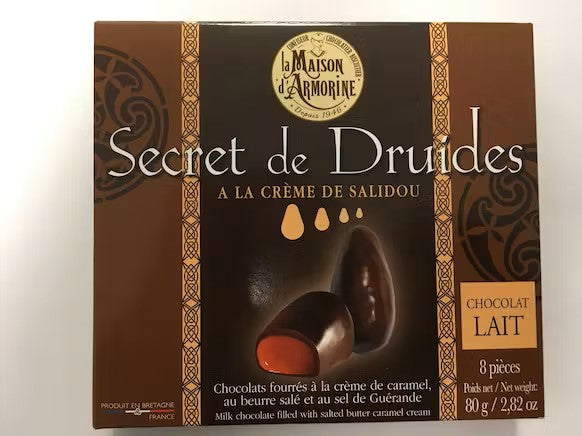 Koffertje "Secret de Druides" melkchocolade gevuld met Salidou-crème