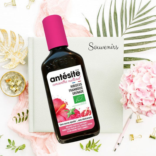 Antesite | Framboos Granaatappel Hibicus siroop | Bio