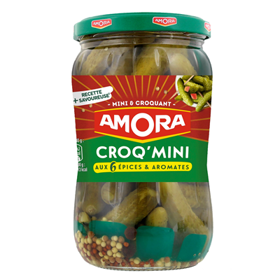 Cornichon Croq'mini aux 6 épices bocal 205 g