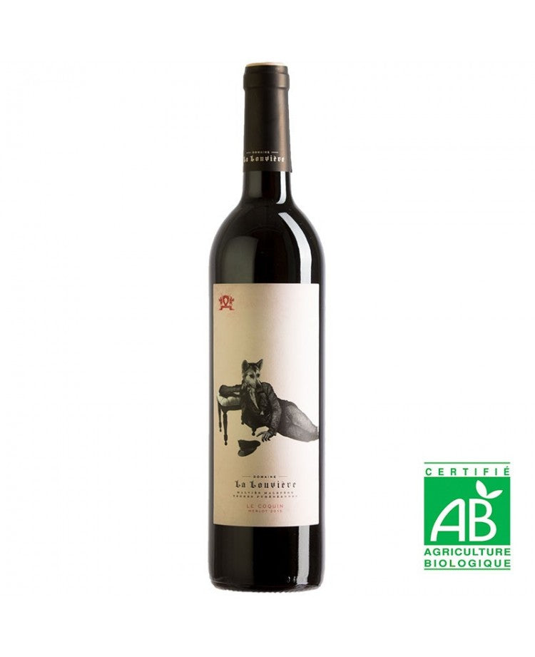 IGP Pays d'Oc Red - Merlot. Gourmet, fruity, generous. 2020 by DOMAINE LA LOUVIERE available at Les Belles Saveurs.
